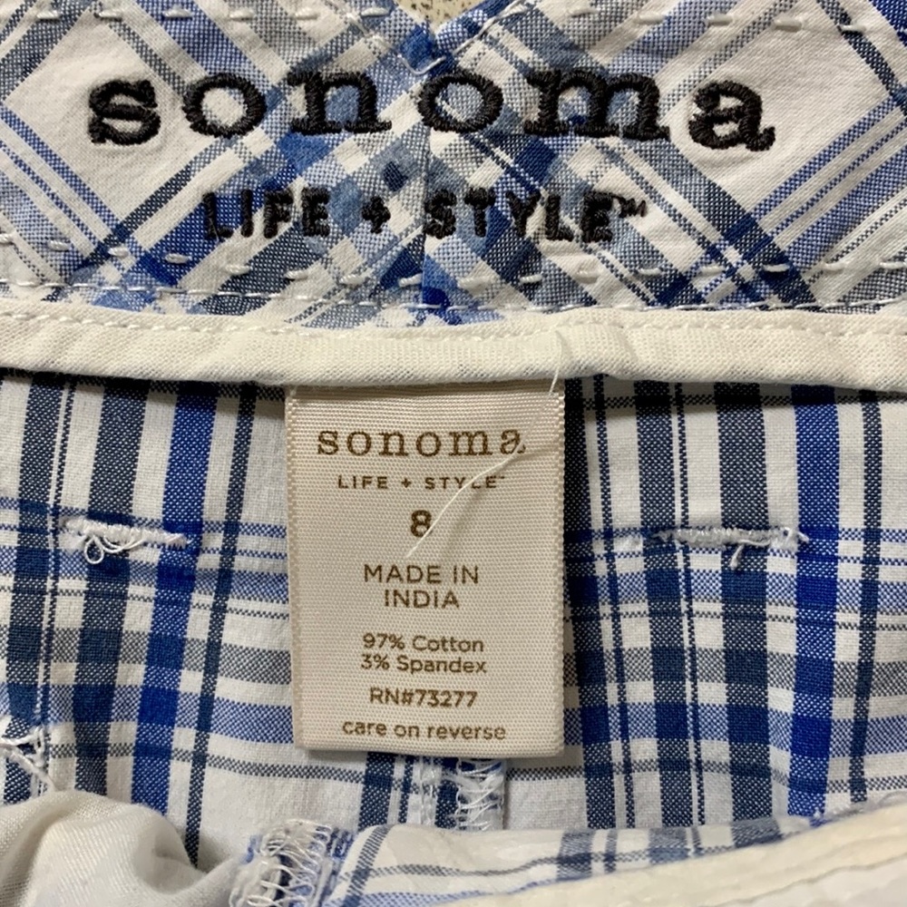 TWO PAIR OF SONOMA PLAID BERMUDA SHORTS - Picture 8 of 9
